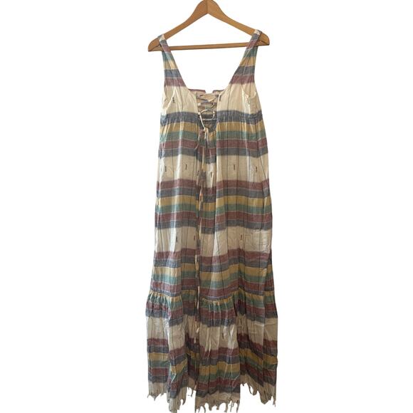 Alix of Bohemia NWT Amelia Havana Maxi Dress Multicolor Stripe Cotton Size Med - Picture 4 of 10
